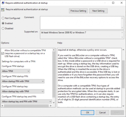 Bitlocker enciende el cifrado de la unidad