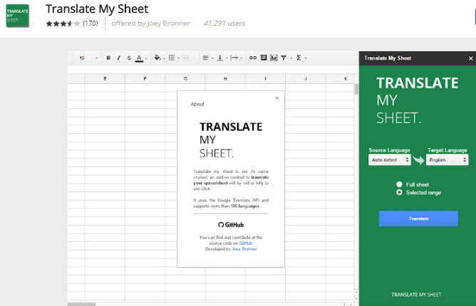 complementos de google sheet - traducir mi hoja