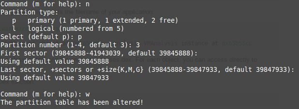 partición muo-linux-fdisk