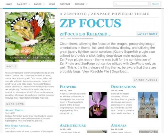 Comparta más que solo fotos con Zenphoto y el plugin Zenpage CMS zpfocus