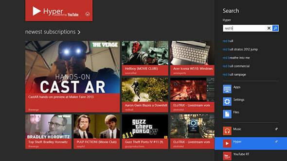 Hyper para YouTube: descargue y vea videos de YouTube desde la interfaz de usuario moderna de Windows 8 hyper1