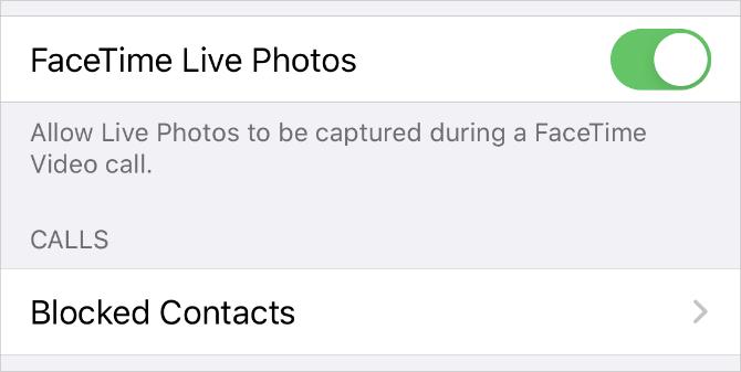 Las fotos de FaceTime Live se alternan en la configuración de iPhone