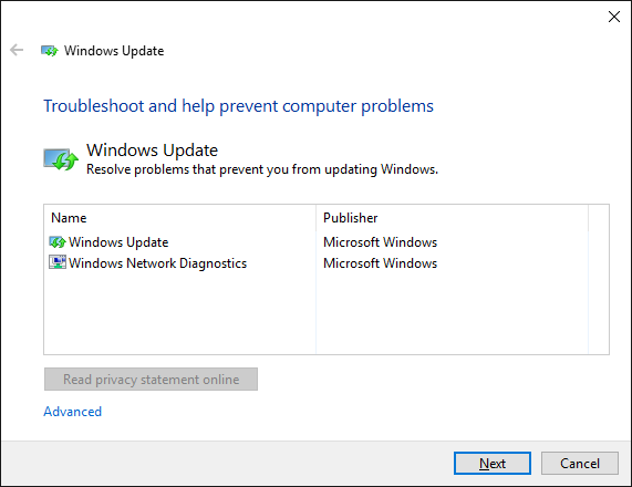 8 Errores de Microsoft Store y cómo solucionarlos Solucionador de problemas de actualización de Windows