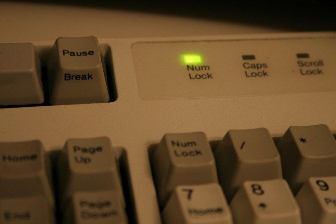 Luz de teclado con bloqueo numérico