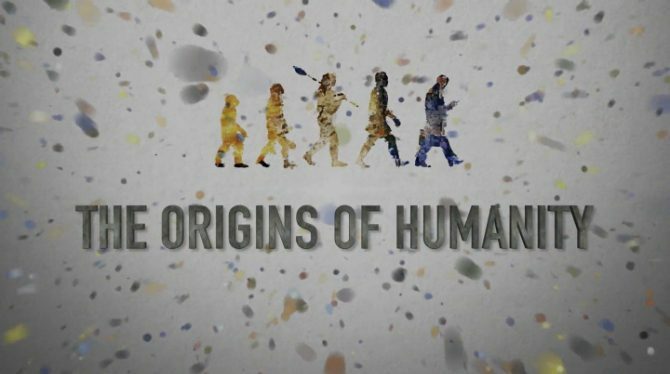 Tarjeta de título Fuera de la cuna Los orígenes de la humanidad