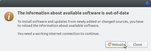 Recargue información sobre el software disponible en Ubuntu 17.10