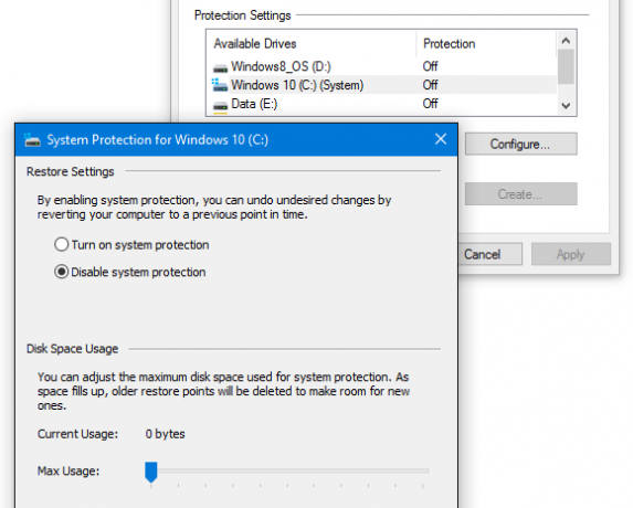 Restauración del sistema de Windows 10