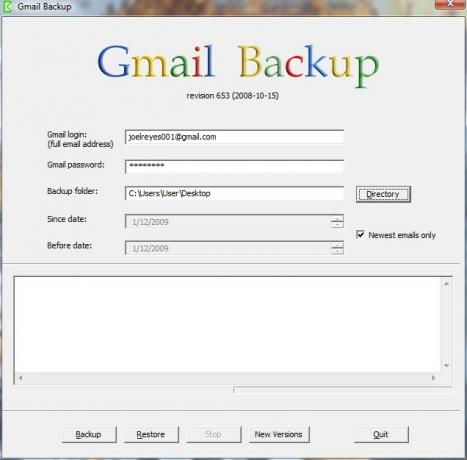 copia de seguridad de mensajes de cuenta de Gmail