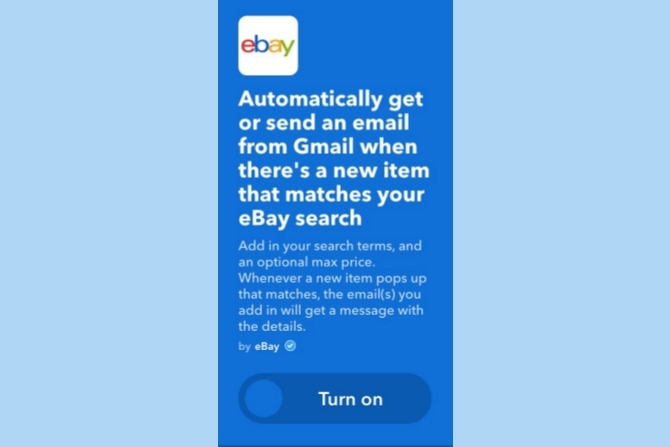 ifttt gmail ebay búsqueda coincidencia