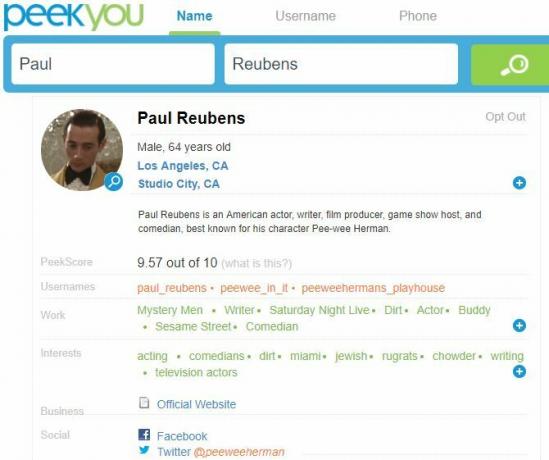 PeekYou es el motor de búsqueda de personas para encontrar los datos personales de alguien PeekYou People Search