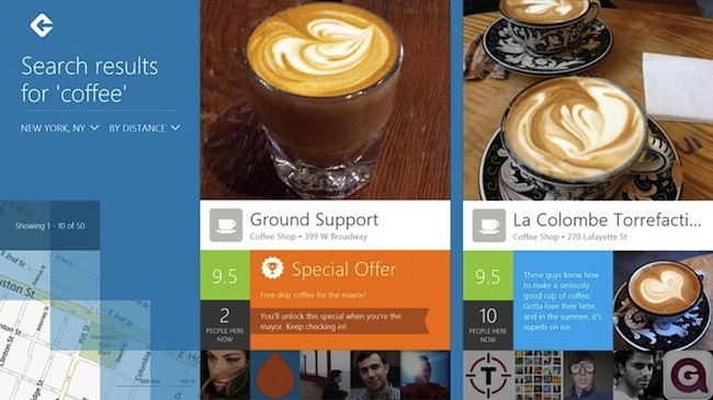 5 excelentes aplicaciones oficiales de Windows 8 y RT que quizás aún no hayas visto Windows 8 Foursquare