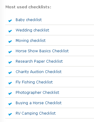 Checklist.com: Lista de verificación gratuita Base de datos checklist2