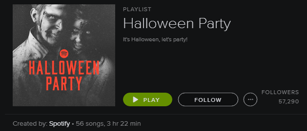 Lista de reproducción de Spotify - Fiesta de Halloween