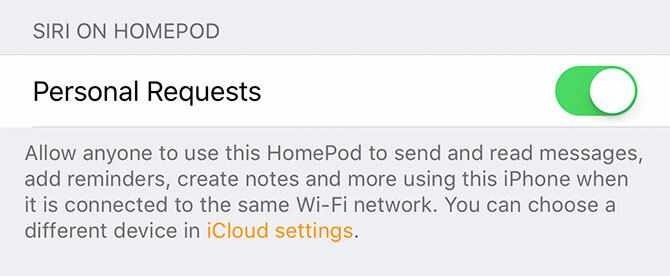 Peticiones personales de HomePod