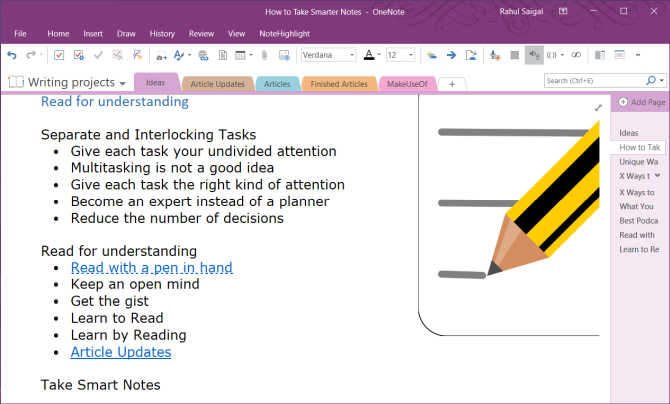 sintaxis wiki en OneNote 