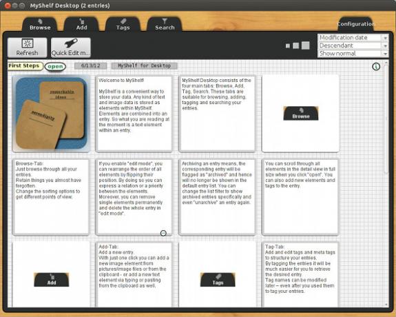 MyShelf: Almacene notas para facilitar el acceso sin The Cloud myshelf