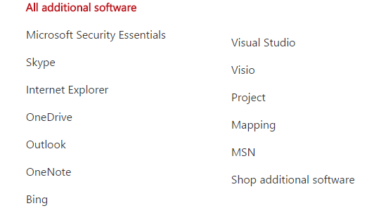 Software adicional de la Tienda Windows