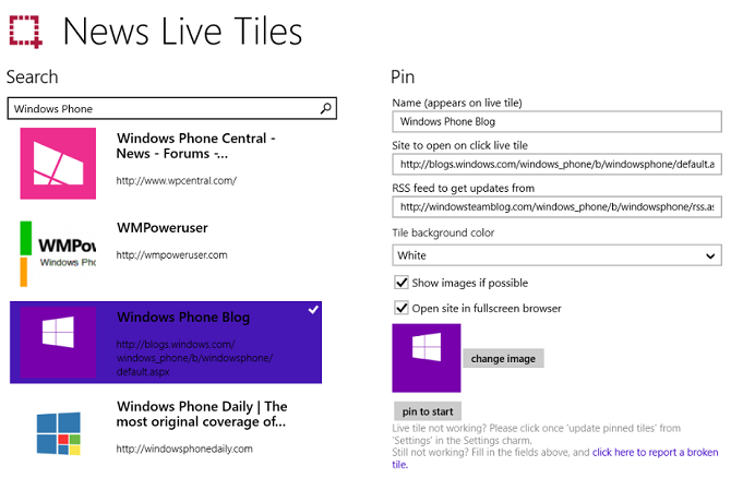 noticias live tiles app windows 10