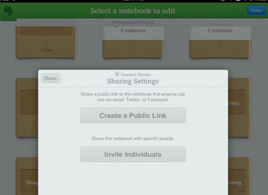 aplicación evernote ipad