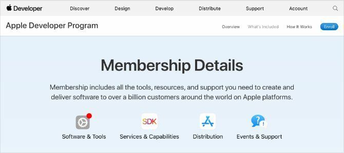 Detalles de membresía del Programa de Desarrolladores de Apple