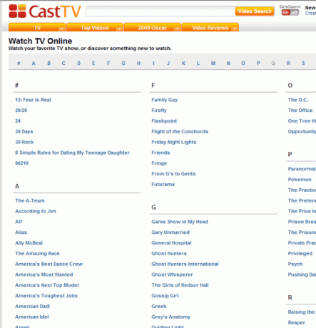 CastTV - motor de búsqueda de programas de televisión