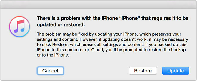 iTunes Reparación iPhone