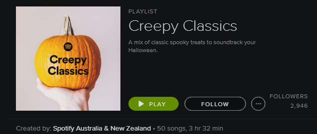 Lista de reproducción de Spotify - Creepy Classics