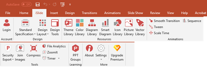 PowerPoint iSlide Ribbon