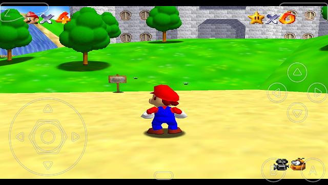 Mario 64 como se juega en N64oid para Android