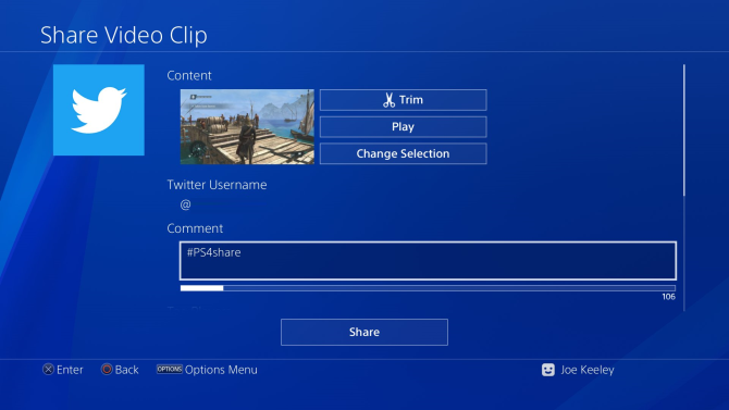 Video clip de PS4 Share