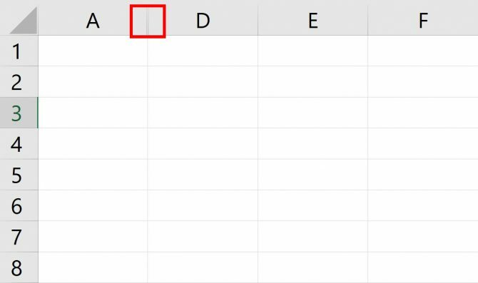 Cómo ocultar o mostrar columnas y filas en Excel Columna de Excel oculta e1512420345841