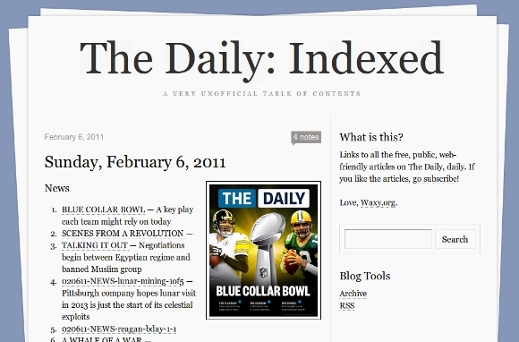 Lea "The Daily" de forma gratuita en línea sin un iPad [Noticias] thedailyindexed