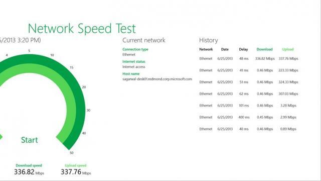 aplicación de prueba de velocidad de red de windows 10