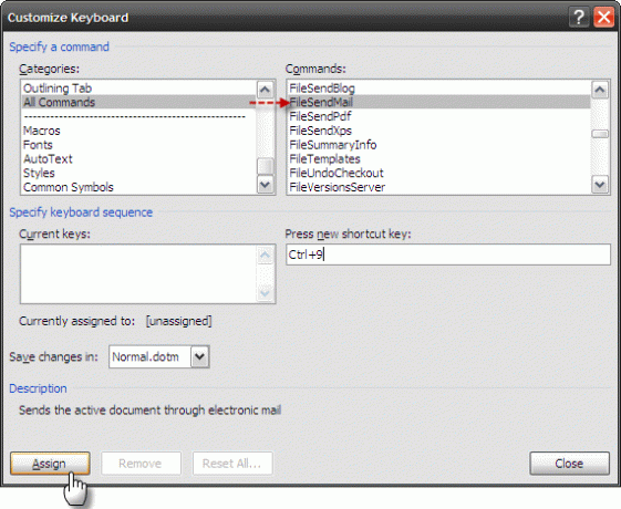 Configurar teclas de acceso directo personalizadas en MS Word y hacer una hoja de trucos Personalizar teclado3