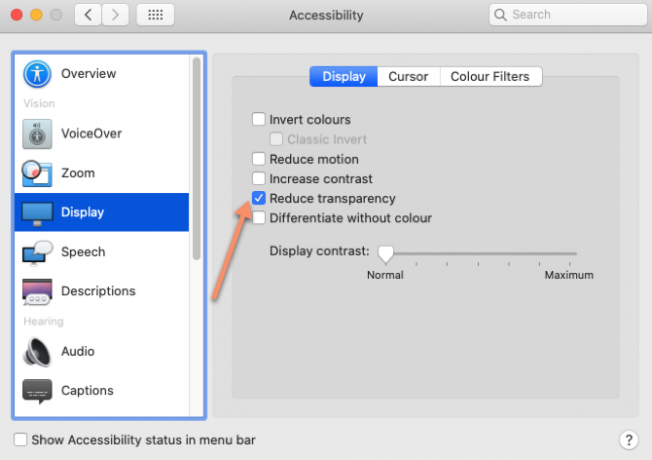 Configuración de accesibilidad de Mac