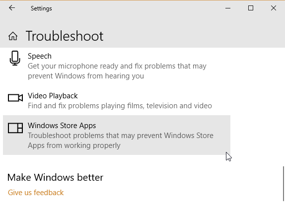 error restablece la aplicación de la tienda de Windows