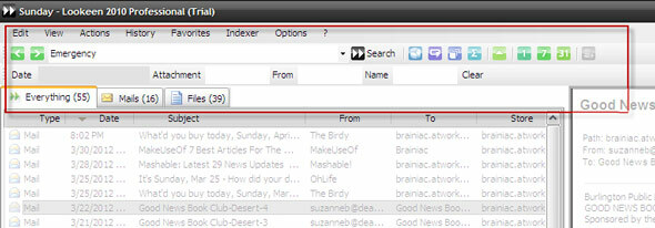 Búsqueda de correo profesional en Outlook con Lookeen [Sorteo] lookeen01