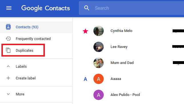 Cómo encontrar y combinar contactos duplicados en Google Google contactos duplicados