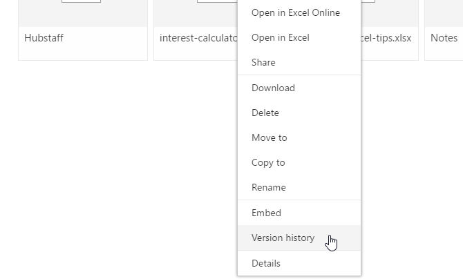 historial de versiones de onedrive