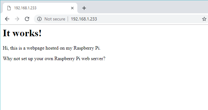 Un sitio web de prueba que se ejecuta en Raspberry Pi
