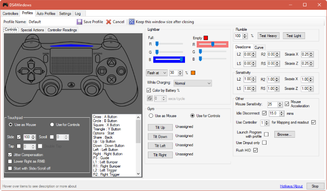 Configuración del controlador DS4Windows