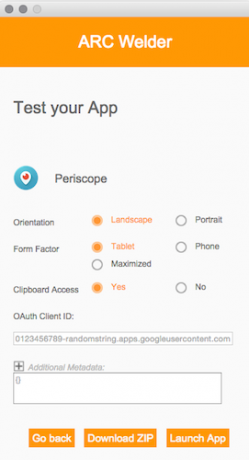 configuración de arco de periscopio