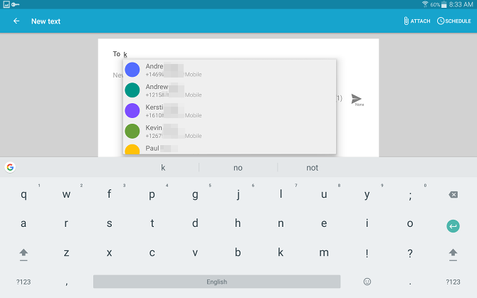 Cómo enviar y recibir mensajes de texto en una tableta Android tableta Android mysms texto nuevo