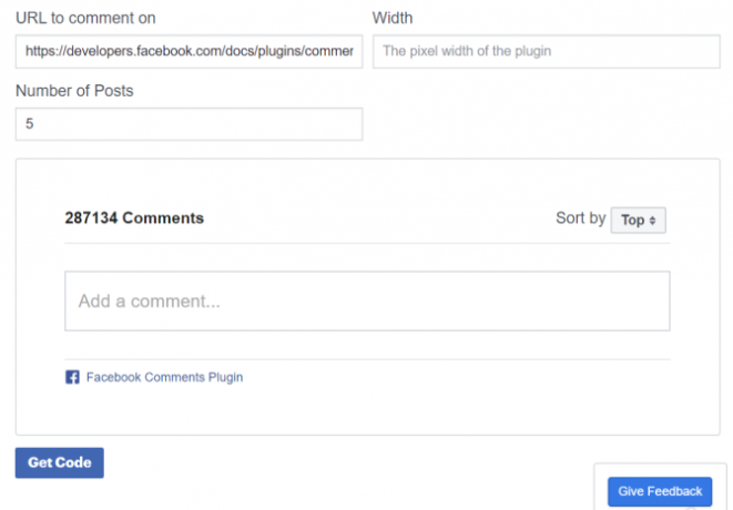 Complemento de comentarios de widgets de Facebook