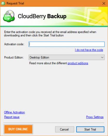 CloudBerry Backup protege archivos en Windows, Mac y Linux 03 Activación de prueba de CloudBerry Backup