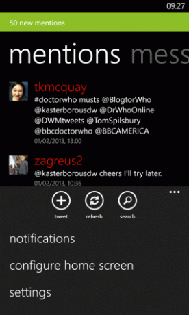 aplicación de twitter para windows phone