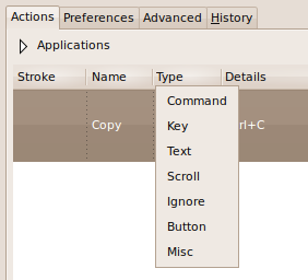 gestos del mouse linux