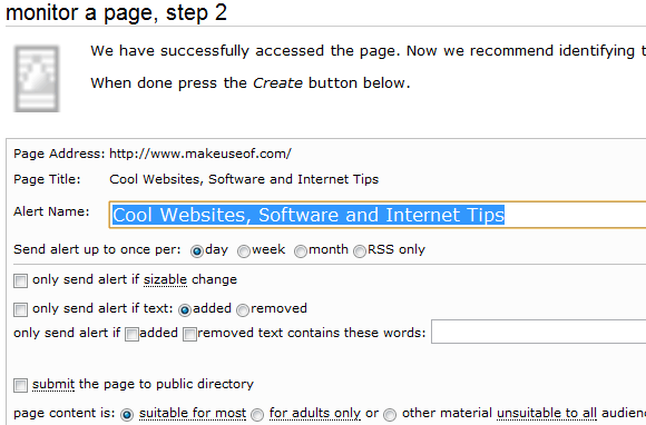 ChangeDetection: Obtenga alertas de correo electrónico de actualización del sitio web changedetection1