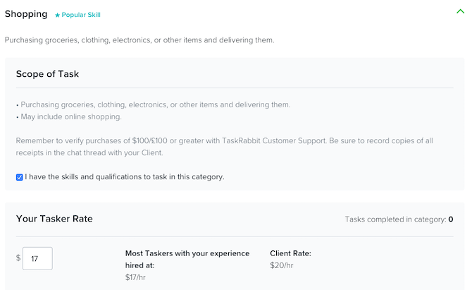 Trabajos de TaskRabbit en la categoría Compras