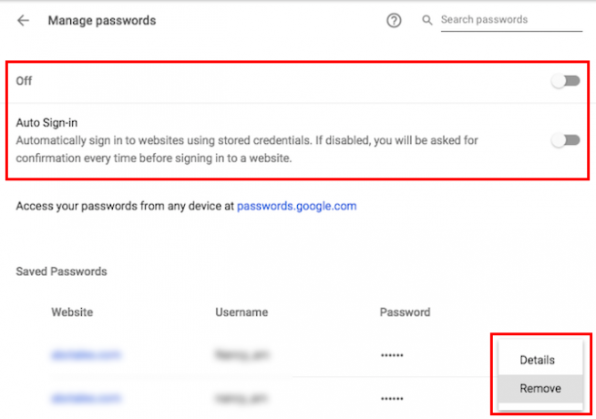 Cuidado: deje de usar Autocompletar en la configuración de Autocompletar de Chrome de Password Manager